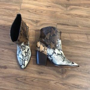Schutz Snake Skin Ankle Boots